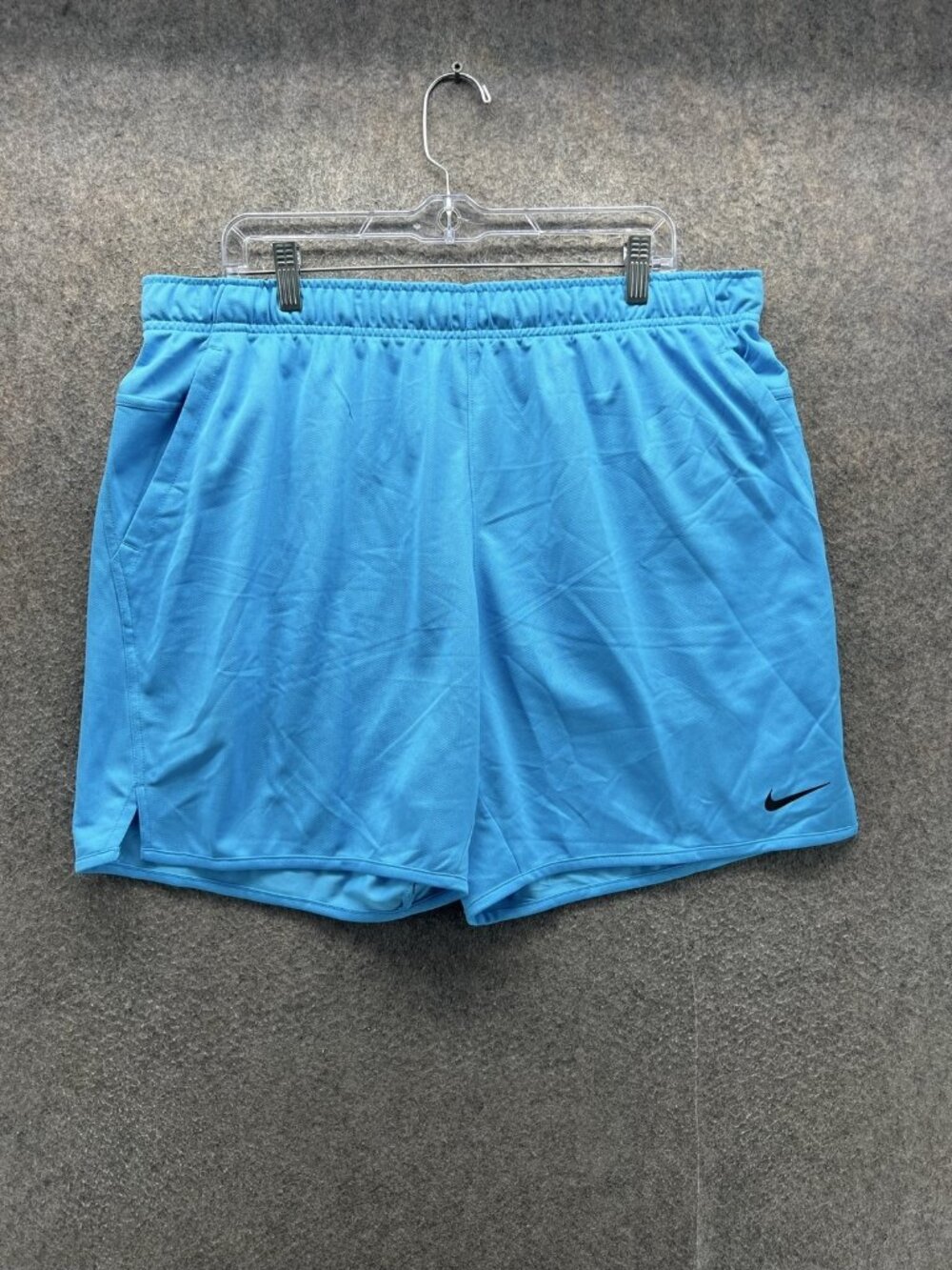 Nike Shorts Mens XL Blue Mesh Running Athletic Dri Fit Pockets 7 Inseam